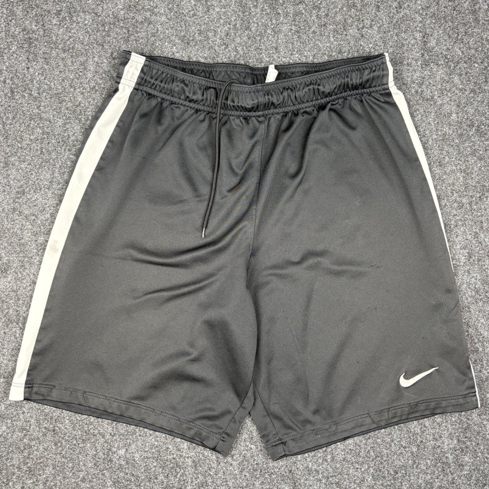 Nike Dri-FIT Mens Shorts Black White Stripe Athletic Training Gym Large